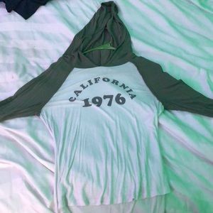 long sleeve shirt with hood